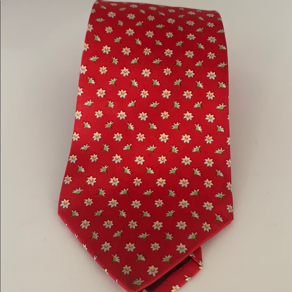 Ferragamo ties - red and flowers